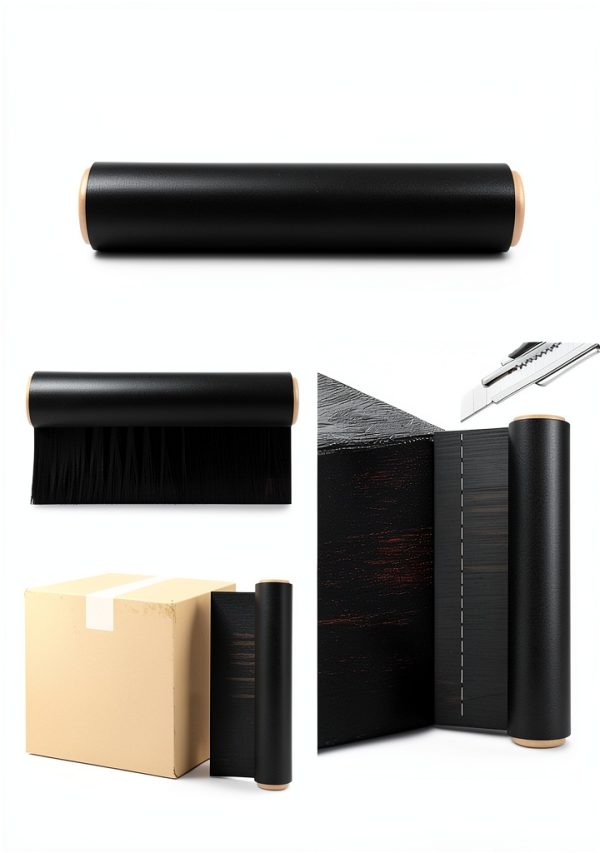 Elxrict Heavy Duty Stretch Film 18in Black 4Pack 1500ft-4
