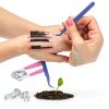 Prasacco 4 Pcs Straight & Curved Stainless Steel Tweezers Pink Purple-3
