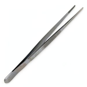6 Inch Stainless Steel Forceps Eisco Labs – Tweezers Serrated Tips-0