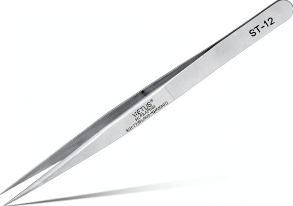 Vetus Tweezer ST-12 Non-magnetic Stainless Steel Pointed Lab Tweezers-0