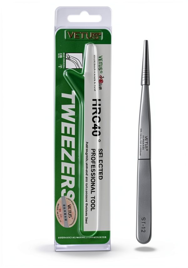 Vetus Tweezer ST-12 Non-magnetic Stainless Steel Pointed Lab Tweezers-3