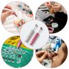 2 Pcs Piercing Ball Grabber Tool, Diamond 4 Prongs Claw Tweezers Stainless Steel Jeweler Pick Up Tool Piercing Assistant Pen for Tiny Objects Ic Chips Electronic Components-5