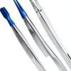 Curved Tweezers OSVJE 3-Pack Bent PVC Tip Stainless Steel for Jewelry-4