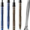 4 Claw Pick up Tool Skrfren Lab Tweezers Stainless Steel 5-Piece Set-0