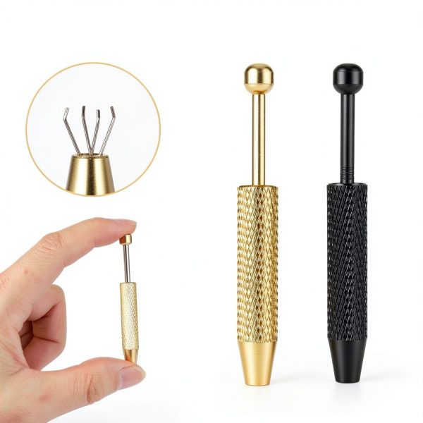 Aiyorse Jeweler Pick Up Tool 2pcs Steel 4‑Prong Grabber – Gold/Black-1