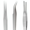 Precision ESD Tweezers Set 3pcs Stainless Steel Curved 1.5mm-1
