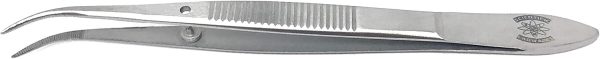 Stainless Steel Lab Tweezers Scientific Labwares Curved Tip 4.5 in-1