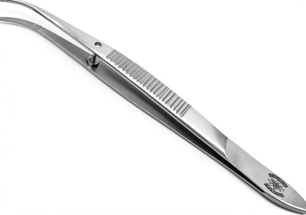 Stainless Steel Lab Tweezers Scientific Labwares Curved Tip 4.5 in-0