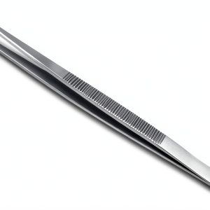 High Precision Stainless Steel Lab Tweezers/Forceps with Straight Broad Strong Point (6 in.)-0