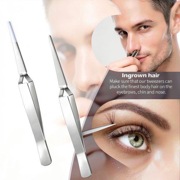 Minatee 3-Piece Reverse Action Tweezers for Jewelry & Lab Use,-4
