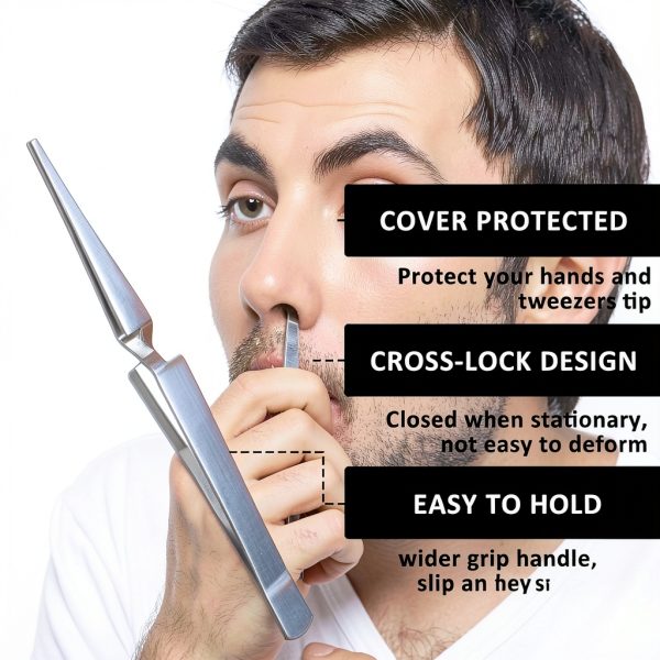 3 Pieces Reverse Tweezers Stainless Steel for Crafting Electronics-2