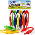 6Pcs Plastic Colorful Easy Grip Rainbow Tweezers for Kids Lab Tools-0