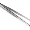HTS 171C6 6.25" Curved Stainless Steel College Tweezers Classic Silver-0