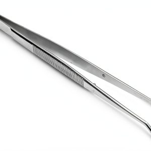 HTS 171C6 6.25" Curved Stainless Steel College Tweezers Classic Silver-0