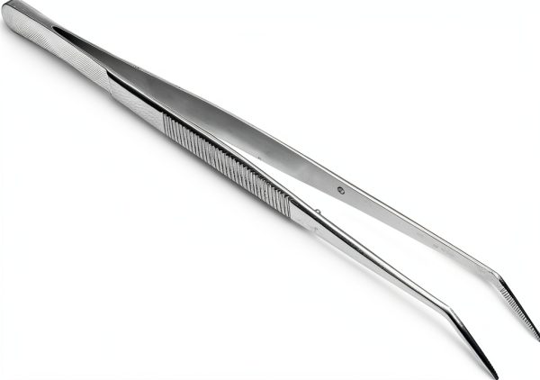 HTS 171C6 6.25" Curved Stainless Steel College Tweezers Classic Silver-0