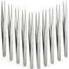 WILLBOND 10 Pcs Stainless Steel Tweezers - Lab Forceps with Serrated-0