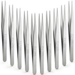 WILLBOND 10 Pcs Stainless Steel Tweezers - Lab Forceps with Serrated-0