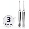 Minatee 3-Piece Reverse Action Tweezers for Jewelry & Lab Use,-1
