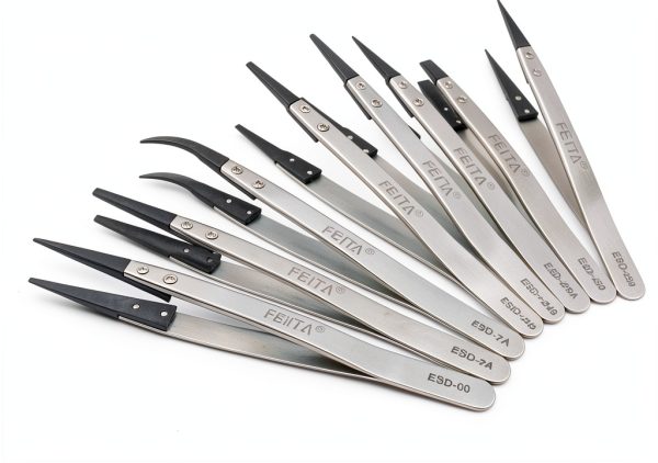 Precision Tweezer Set FEITA Antistatic Replaceable Fiber Tip 8-Piece-1
