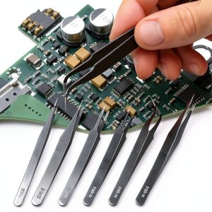 Precision Tweezers 6PCS Set Anti Static Steel for Electronics Lab-0