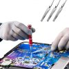 3 Pieces Reverse Tweezers Stainless Steel for Crafting Electronics-3