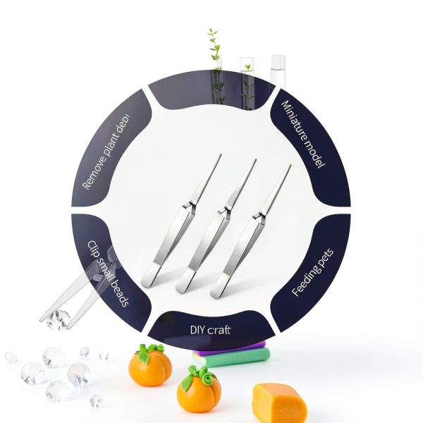 Minatee 3-Piece Reverse Action Tweezers for Jewelry & Lab Use,-5