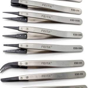 Precision Tweezer Set FEITA Antistatic Replaceable Fiber Tip 8-Piece-0
