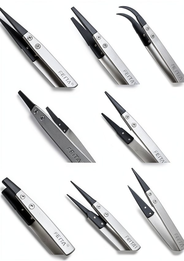 Precision Tweezer Set FEITA Antistatic Replaceable Fiber Tip 8-Piece-2
