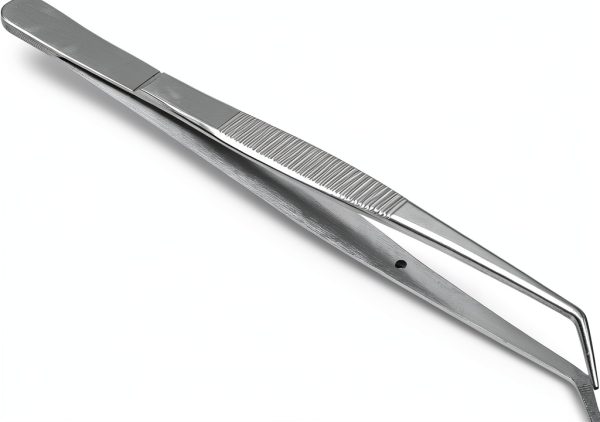 HTS 171C6 6.25" Curved Stainless Steel College Tweezers Classic Silver-1