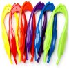 6Pcs Plastic Colorful Easy Grip Rainbow Tweezers for Kids Lab Tools-2