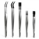 Entomology Forceps Set by MMOBIEL [5 Pcs] – Stainless Steel Precision Instruments with Rubber Tip Forceps Tweezers for Entomology, Insect/Bug/Butterfly Pinning, Dissecting, Taxidermy and Delicate Work-0