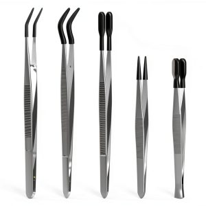 Entomology Forceps Set by MMOBIEL [5 Pcs] – Stainless Steel Precision Instruments with Rubber Tip Forceps Tweezers for Entomology, Insect/Bug/Butterfly Pinning, Dissecting, Taxidermy and Delicate Work-0