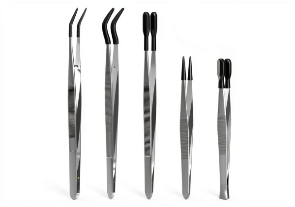 Entomology Forceps Set by MMOBIEL [5 Pcs] – Stainless Steel Precision Instruments with Rubber Tip Forceps Tweezers for Entomology, Insect/Bug/Butterfly Pinning, Dissecting, Taxidermy and Delicate Work-0