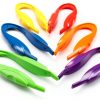 6Pcs Plastic Colorful Easy Grip Rainbow Tweezers for Kids Lab Tools-4