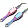6 Pieces Craft Tweezers Crossing Lock Curved Tweezers Stainless Steel Soft Grip Precision Reverse Grip Fine Tip Tools for DIY Craft, Jewelry, Beading, Electronics, Laboratory Work-5