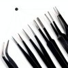 6pcs Precision ESD Tweezers Set, Anti-Static Stainless Steel Tweezers, Non-Magnetic Curved Set, Electronics Kit for Jewelry, Craft, Electronics (1.5mm)-5
