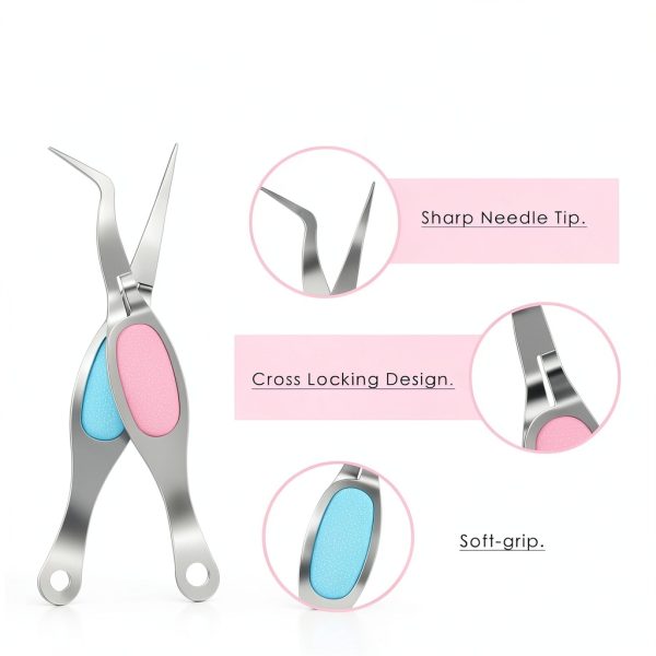 6 Pieces Craft Tweezers Crossing Lock Curved Tweezers Stainless Steel Soft Grip Precision Reverse Grip Fine Tip Tools for DIY Craft, Jewelry, Beading, Electronics, Laboratory Work-2